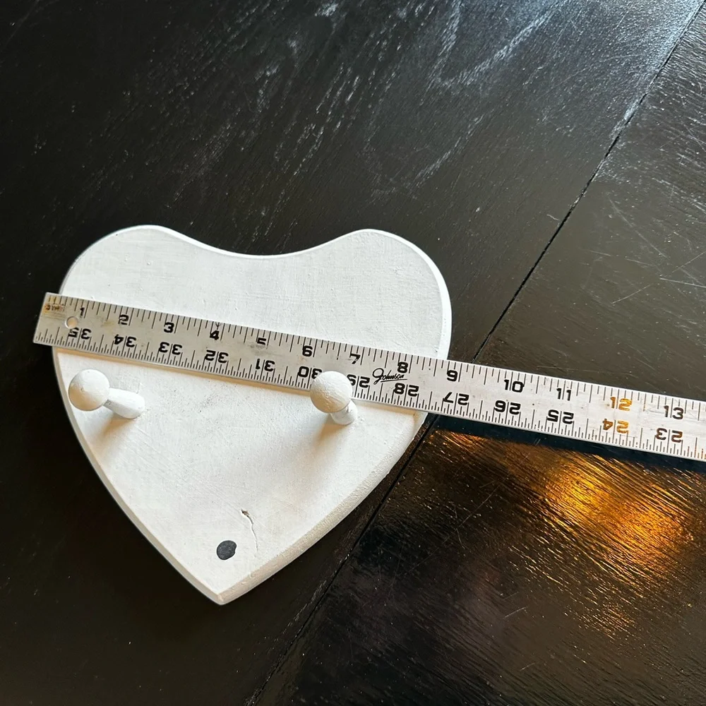 Vintage Coat Rack Heart Shaped Wood